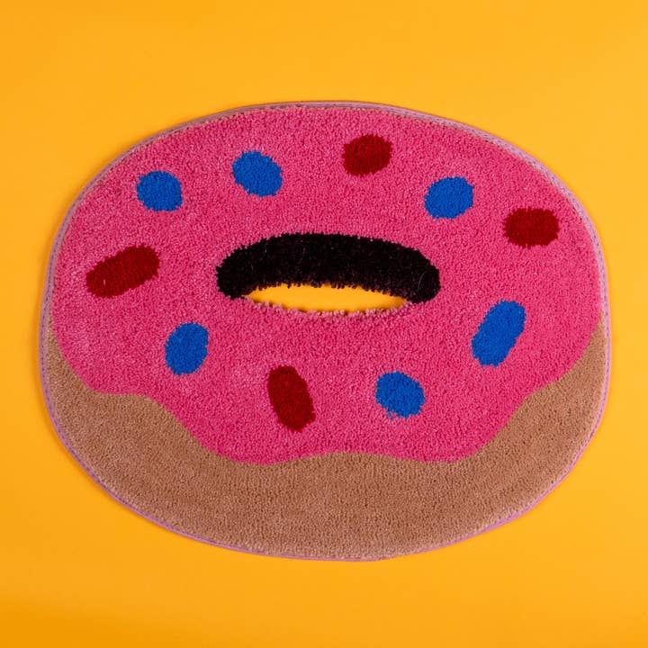 Food and Rug Administration by Tuft the World - Wholesale Area Rug - Donut rug, artistan tufted food, frosting, sprinkle, emoji
