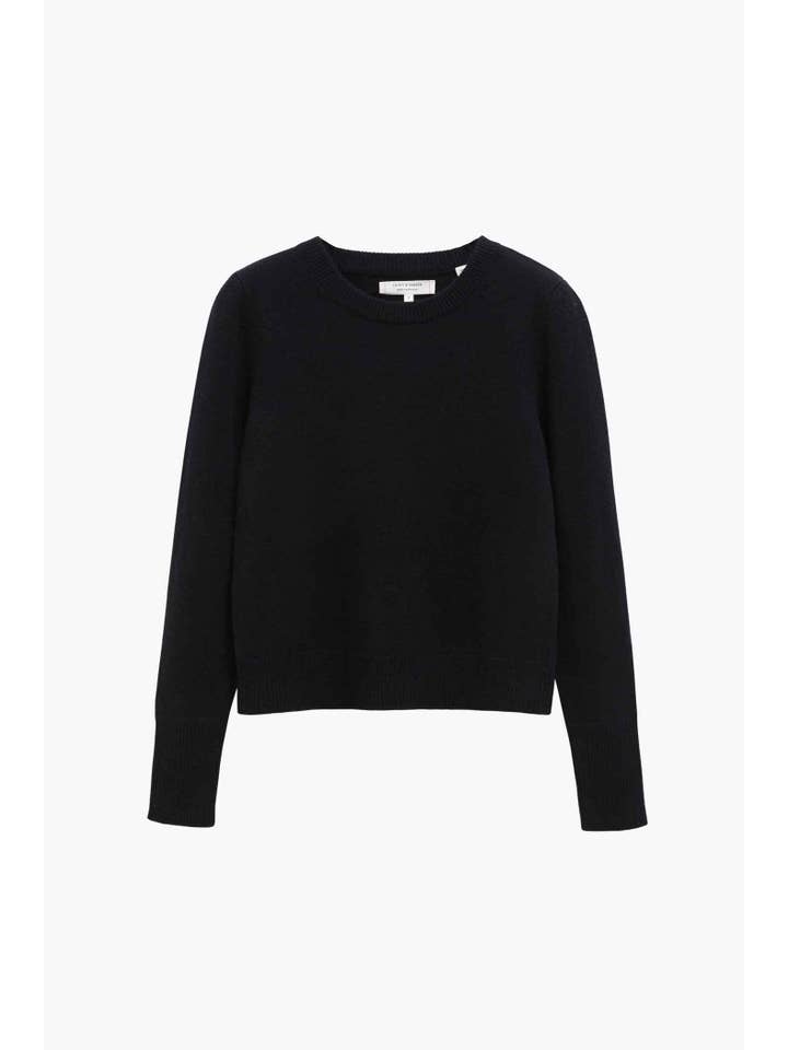 Chinti & Parker - Vente Pull en maille – femme - Pull court en cachemire noir1