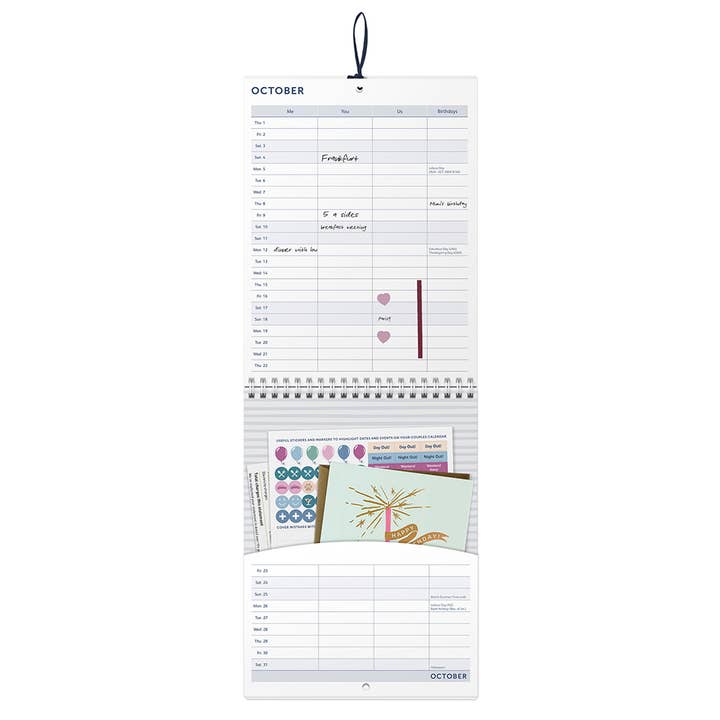 Busy B – wholesale Calendar – 2026 Couples Wall Calendar with Monthly Pockets & Stickers4