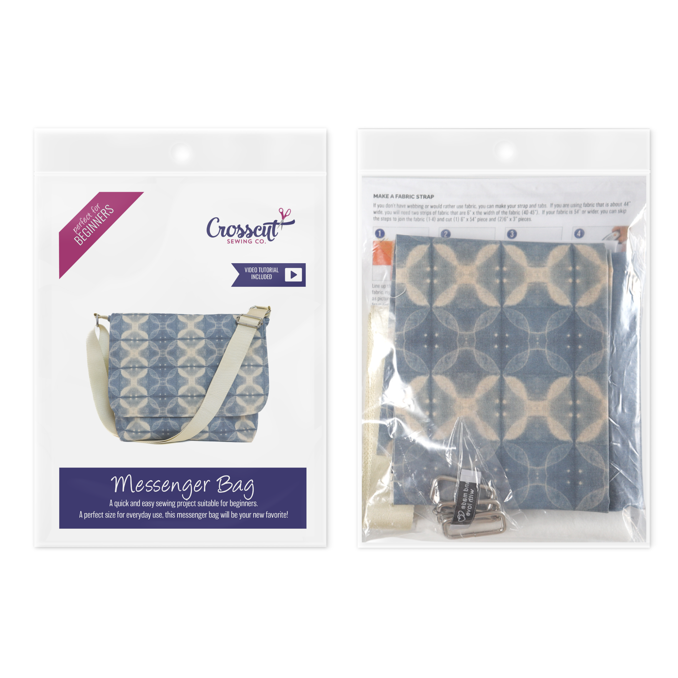 Crosscut Sewing Co. - Wholesale DIY Craft Kit - Messenger Bag Sewing Kit - DIY Beginner Sewing Project Kit Kids and Adults34