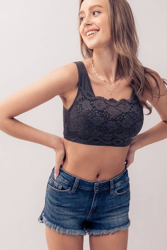 Urban Daizy - Wholesale Bralette - Women's - Plus Size Elegant Lace Longline Bralette16