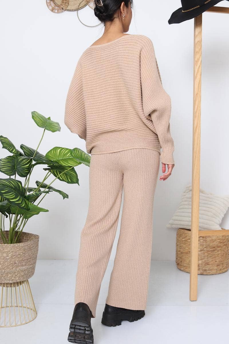 DIX-ONZE - Wholesale Top & Pant Set (NOT Loungewear) - Women's - Ribbed Fine Knit Set – Oversized Sweater & Wide-Leg Pants14