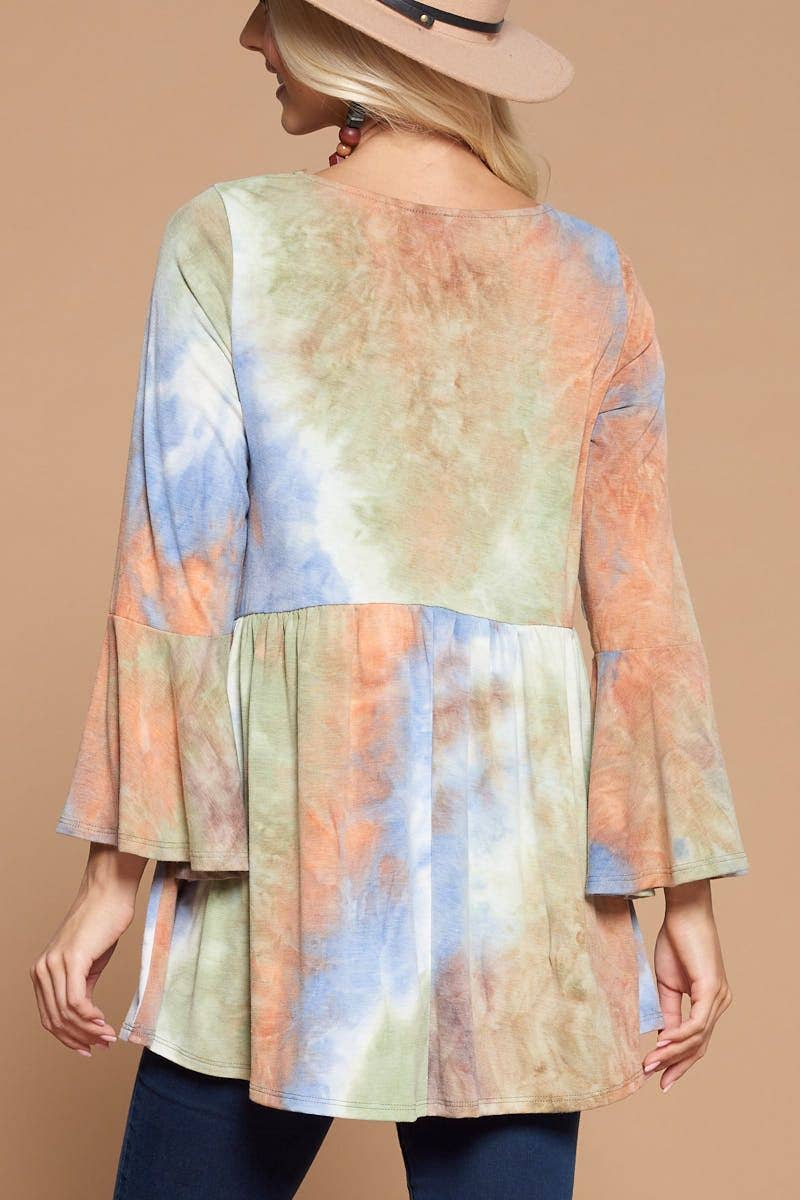 Emerald Collection – Engroshandel Tunika - Dame – ETK-8224 Tie Die Babydoll Tunika Top7