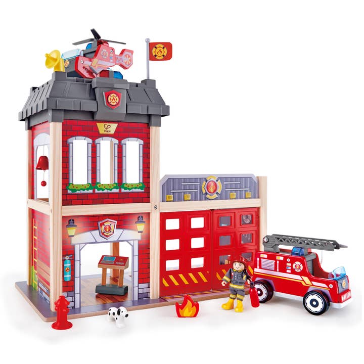 Hape Toys - Wholesale Doll - Kids - Hape Fire Station-Wooden Playset with Lights & Sounds for 3+