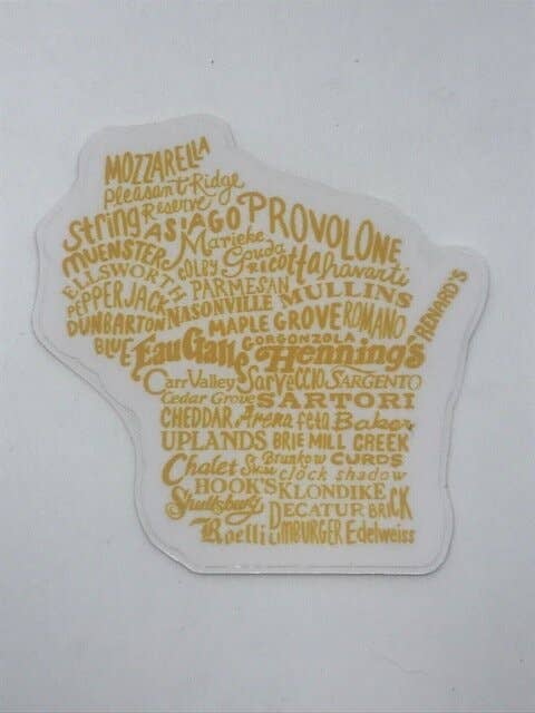 Cheeses & Makers Vinyl Sticker for wholesale by Flags Over Wisconsin