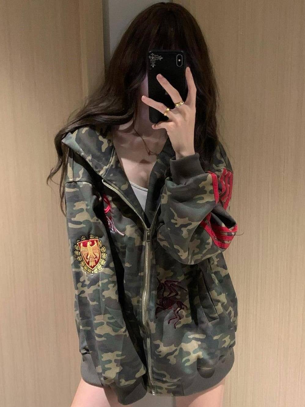 SALINA TRADING INC - Wholesale Hoodie - Women's - Vintage Camouflage Zip-Up Hoodie for Women0