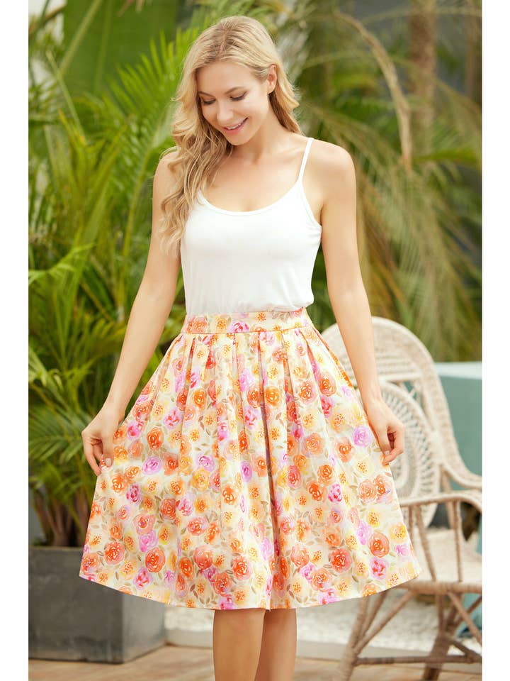 233150-PINK MULTI | Lena | Schommelrok met zakken voor wholesale door Miss Lulo