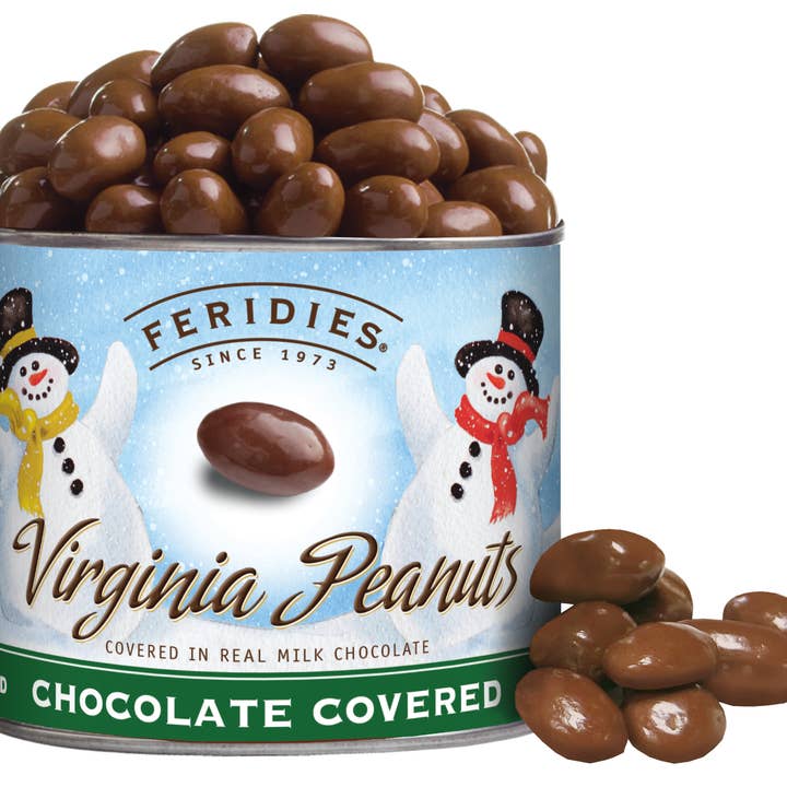 FERIDIES - Wholesale Nuts - 11oz. Milk Chocolate Covered Peanuts - Snowmen label
