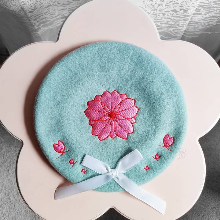 squibblefu - Wholesale Beret - Unisex - Sakura Bow Beret | SakurAccessories3