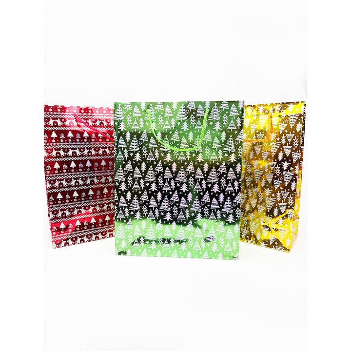 MIX COLOR Fancy Holographic Christmas Gift Bag for wholesale on Faire3