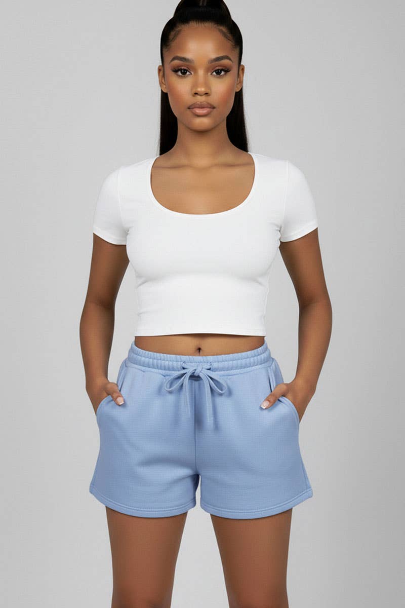 CAPELLA APPAREL - Wholesale Korte broeken - Dames - French Terry korte broek met verstelbare tailleband3