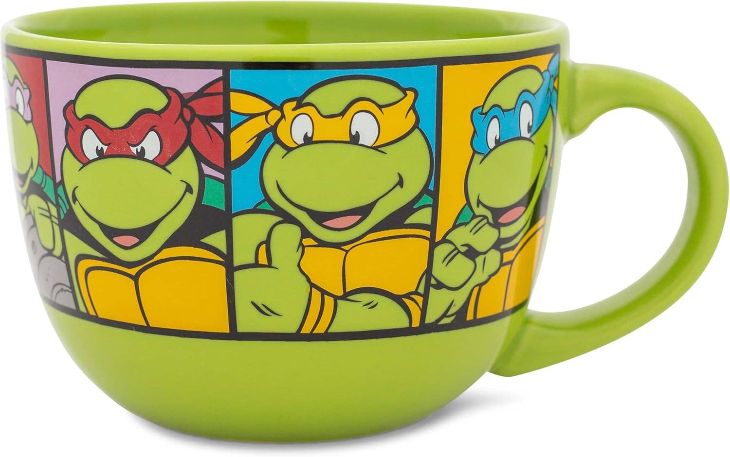 Silver Buffalo - Wholesale Coffee Mug - TMNT Characters Grid 24oz Ceramic Soup Mug0