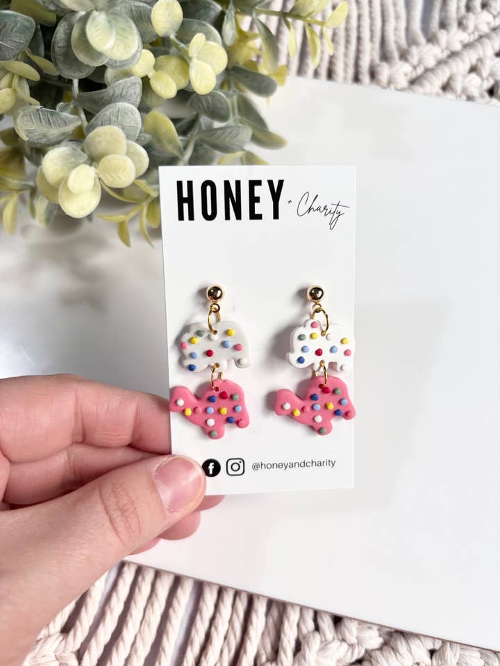 Colgantes de Galleta de Animal Glaseada para venta al por mayor de Honey & Charity Earrings