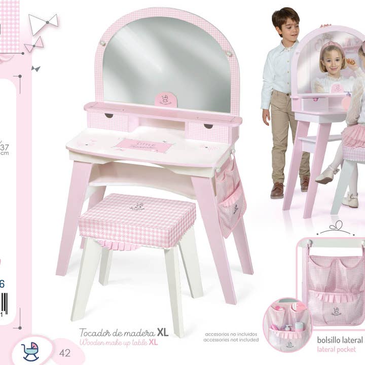 DeCuevas Toys - Wholesale Doll Accessory Kit - Kids - 55746 XL Wooden Dressing Table - Nice