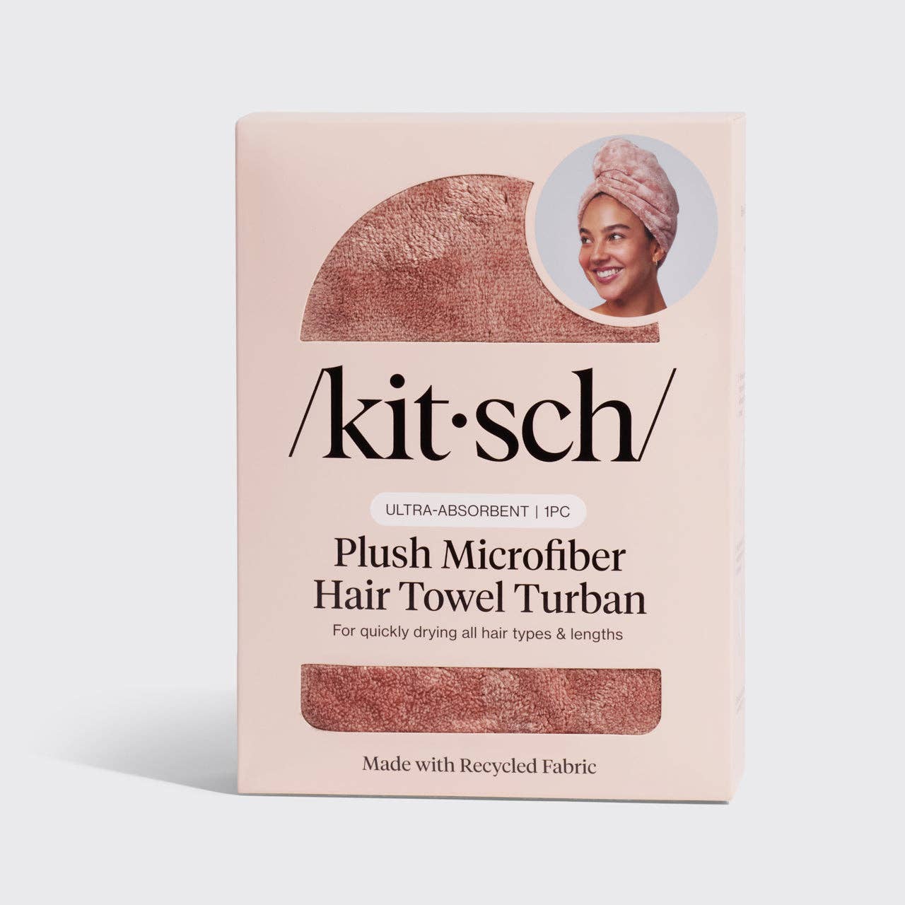 KITSCH - Vente Serviettes à cheveux - Turban serviette pour cheveux en microfibre peluche terracotta0