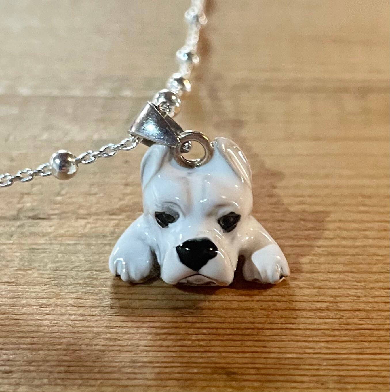 Gabbo Design – wholesale Pendant/charm necklace – Charms + Dogo Argentino Personalized Silver Necklace9