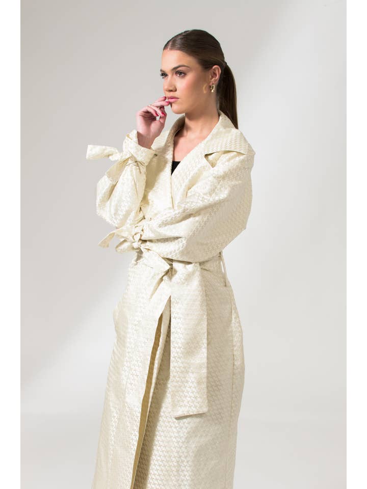 Cream White The Mae Trench Coat for wholesale on Faire6