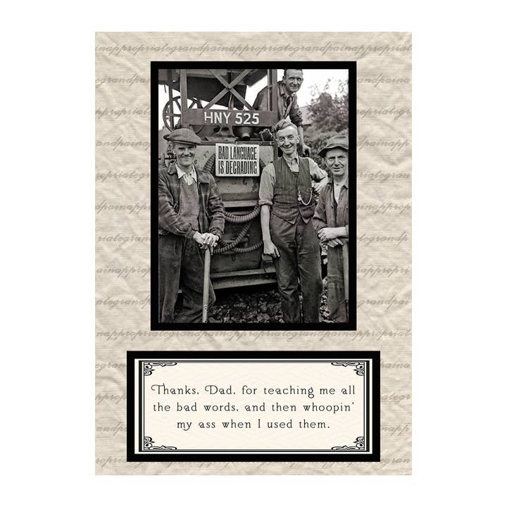 Family - Thanks Dad, For Teaching Me for wholesale by Inappropriate Grandpa Cards