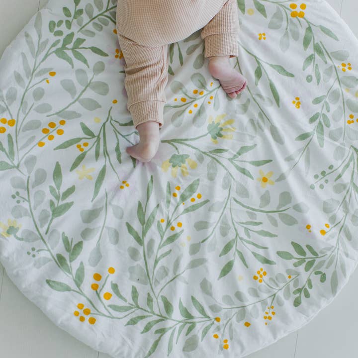 Kate & Milo - Wholesale Play Mat - Kids & Baby - Floral Reversible Plush Play Mat5