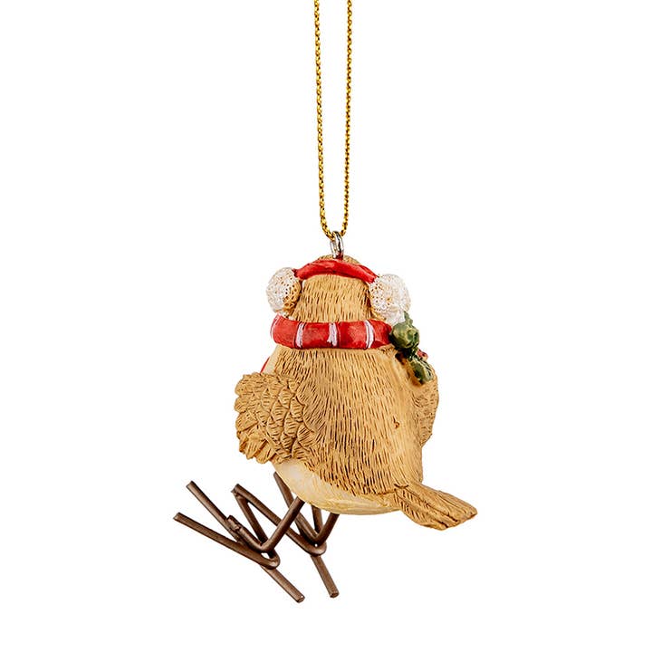 6PR2797GG Dekorativt vedhæng Fugl 5x3x7 cm Brun Plast for engroshandel hos Clayre & Eef