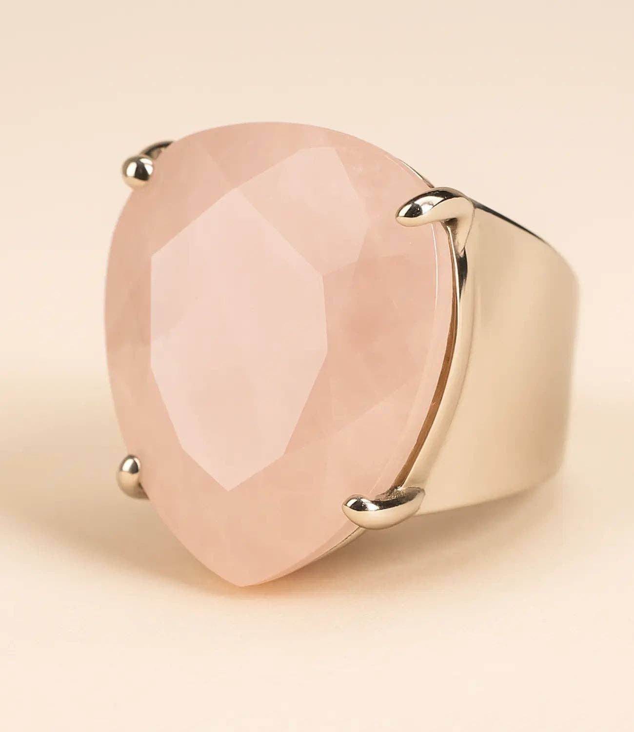 PHOEBE´S - Wholesale Cocktail/Statement Ring - Silver Open Ring with Natural Stone3