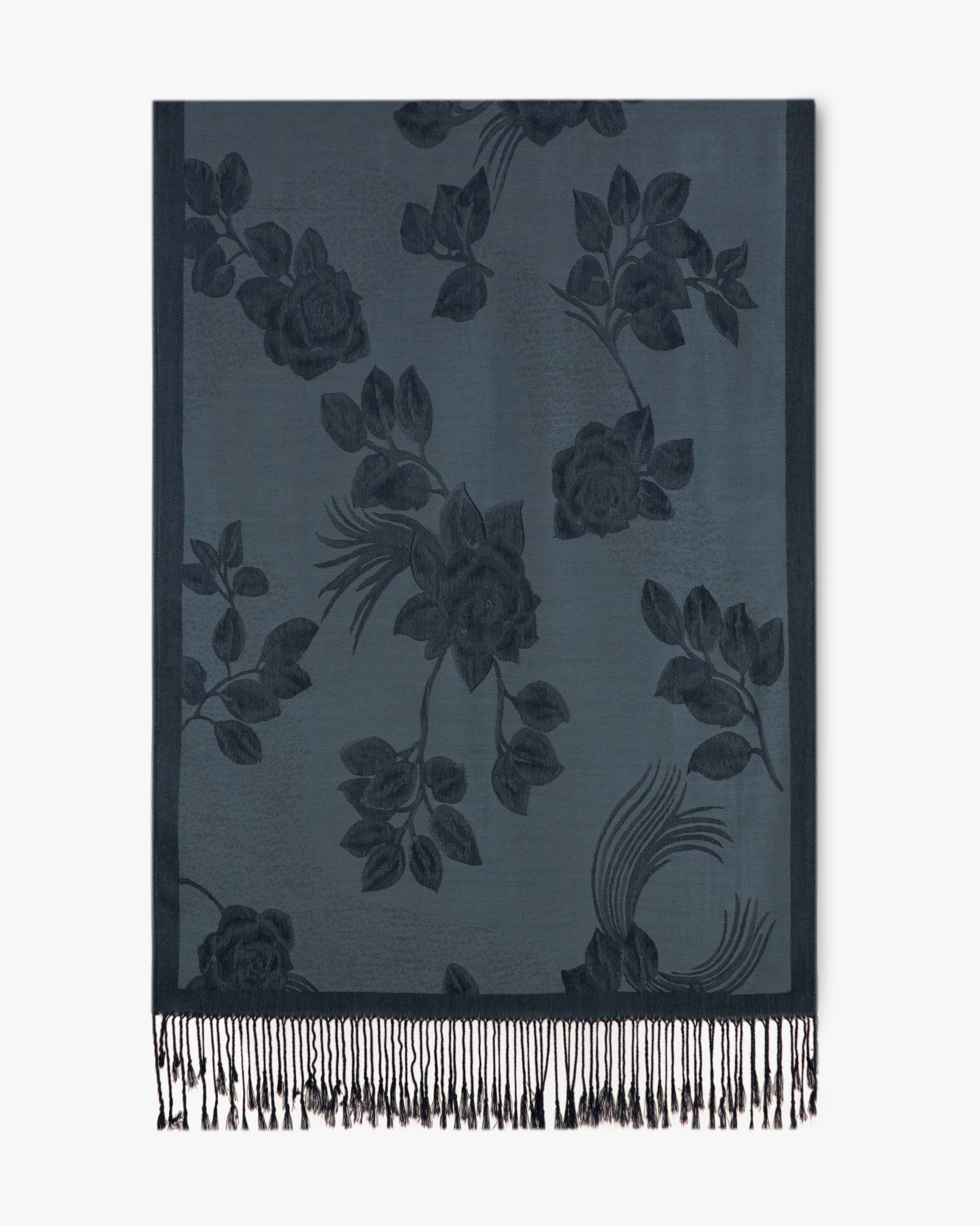 Original USA - Vente Écharpe – femme - Pashmina à bordure solide avec roses11