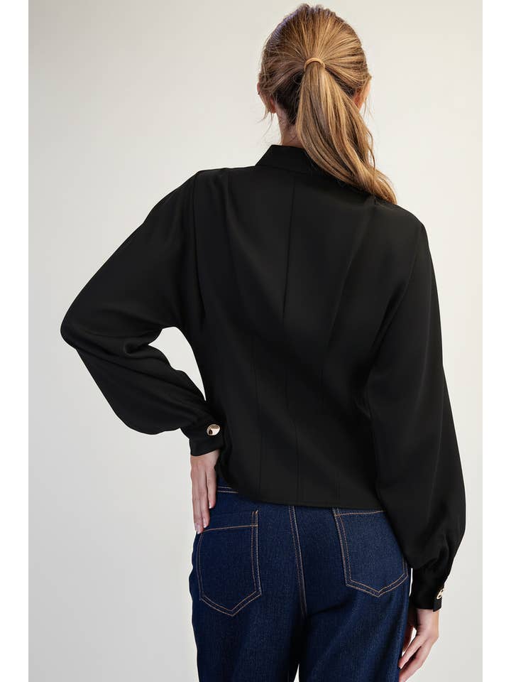 Edit by Nine - Wholesale Blouse - Women's - Dolman Sleeve Pleat Detail Woven Blouse7