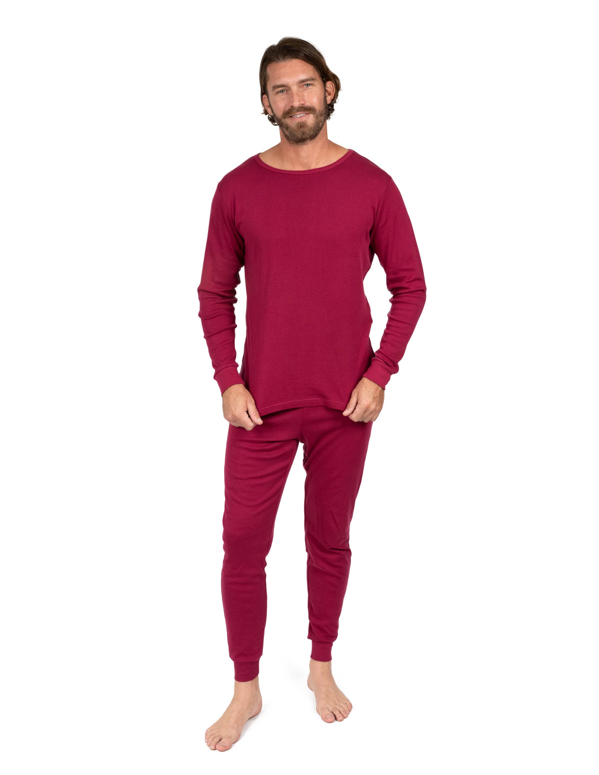 Leveret Pajamas - Wholesale Sleepwear Set - Men's - Mens Two Piece Cotton Pajamas Solid14