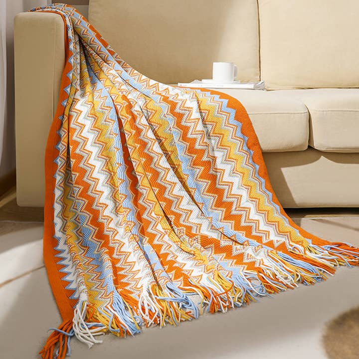 ACCITY - Wholesale Throw Blanket - KNITTED STRIPED SOFA BLANKET BLANKET_CWMM018510