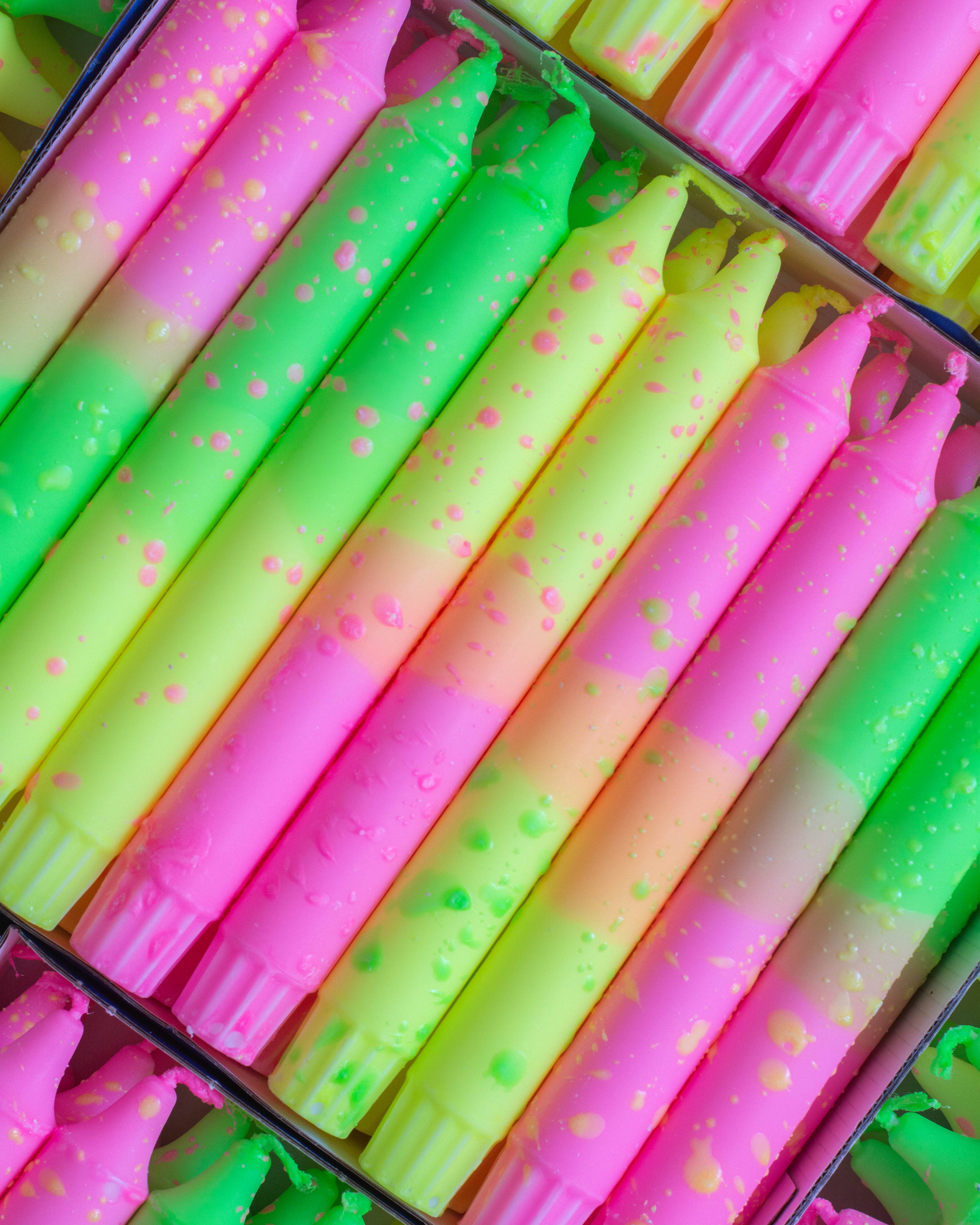 Nordtrice - Wholesale Tapered Candle/Candlestick - Taper candles- neon colours mix7