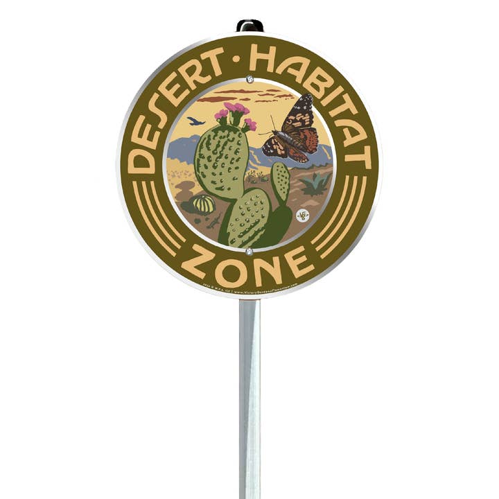 Desert Habitat Zone, Butterfly, Cactus-Yard and Garden Sign for wholesale by Wirtheim Poster Arts LLC