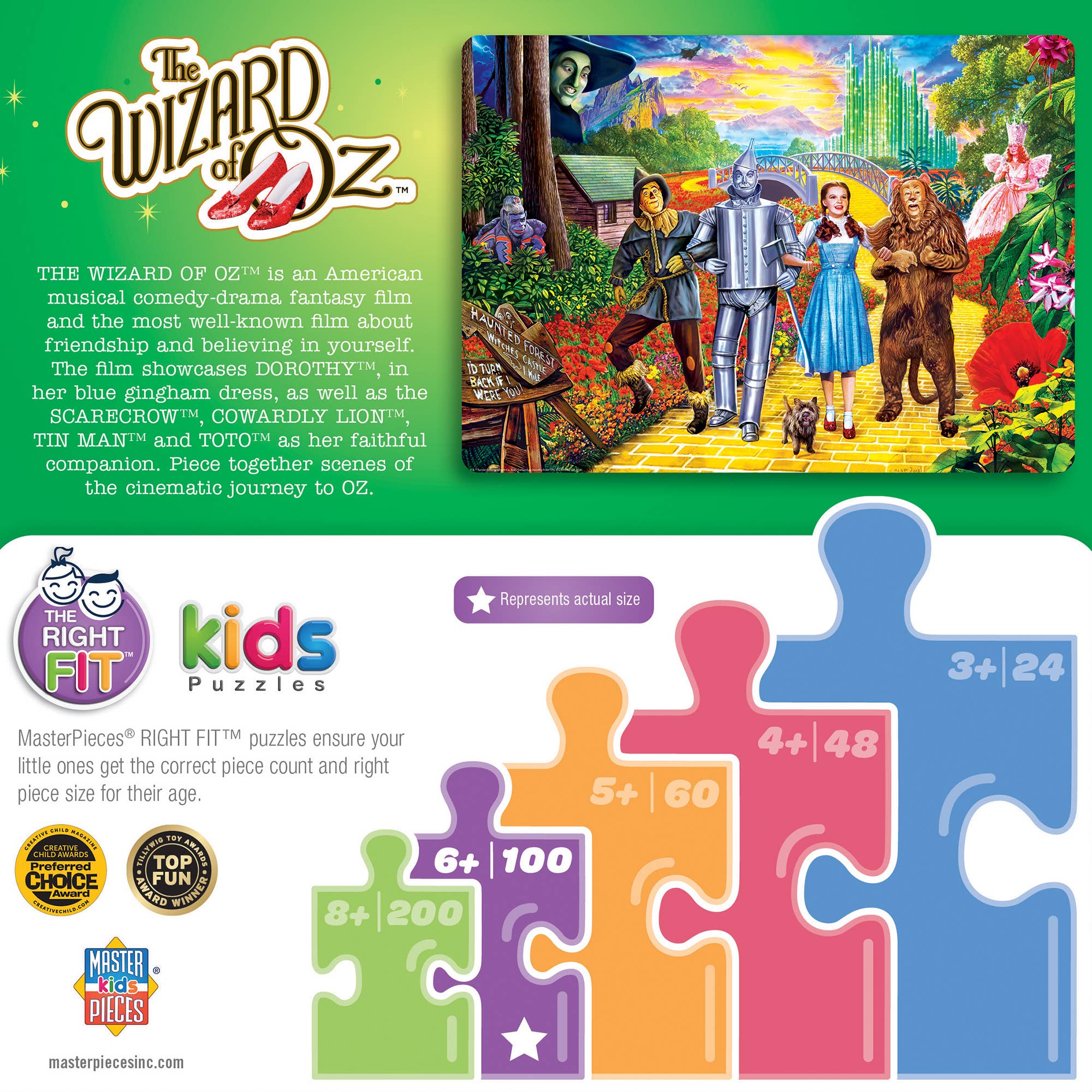 Masterpieces Puzzles - Vente Puzzle – enfant - Le Magicien d'Oz - Puzzle de 100 pièces2
