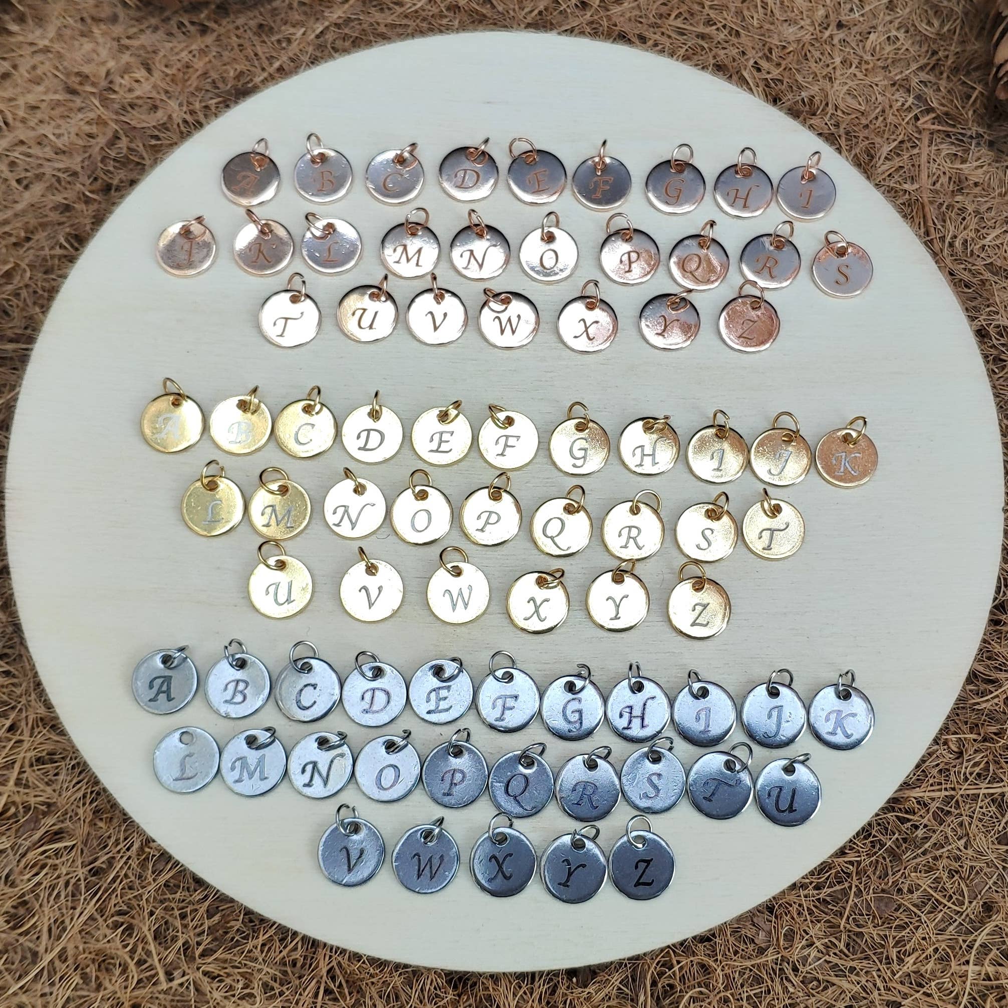 Blueyejewelry - Wholesale Individual Charm/Pendant - 8 MM Initial Charm - Double-Sided Waterproof Letter Charm7