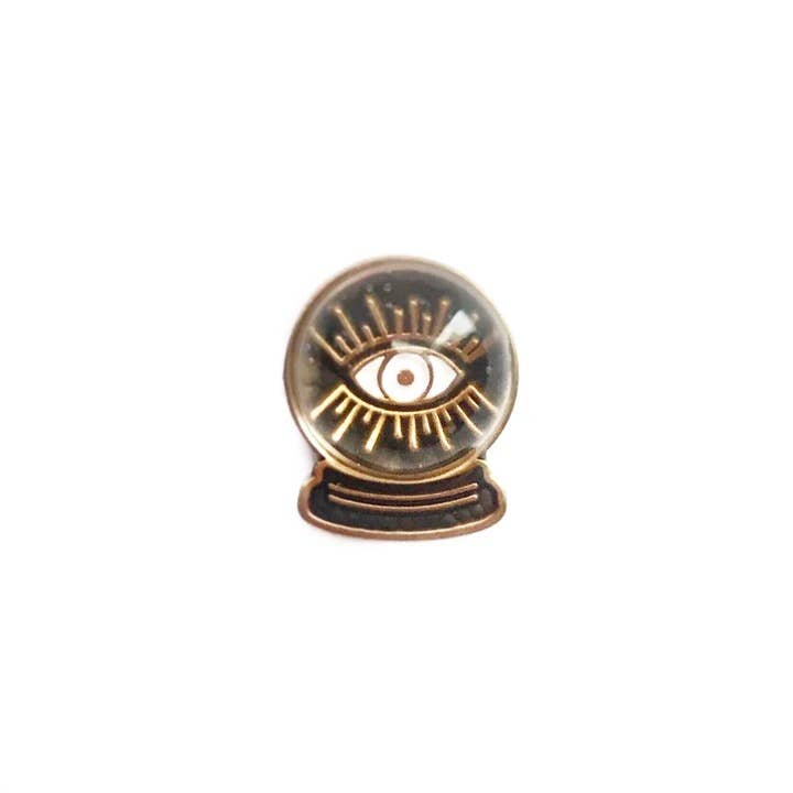 Memento Mori Goods - Wholesale Lapel Pin/Button - Crystal Ball Pin .62"- .38"