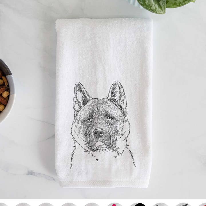 Essuie-mains Bo the American Akita pour la vente par Inkopious