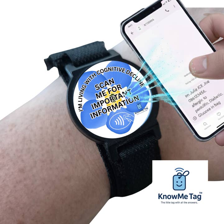 Bracelet réglable en velcro - Démence pour la vente par KnowMe Tag