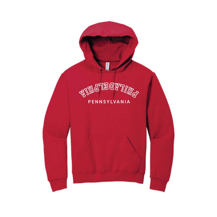 Chandail à capuchon unisexe inversé Philadelphia Pennsylvania pour adulte pour la vente par Cotton Mule