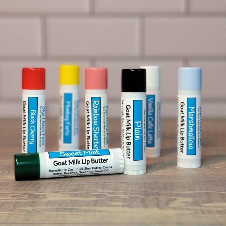 Beurre à lèvres au lait de chèvre pour la vente par Blue Heron Farm