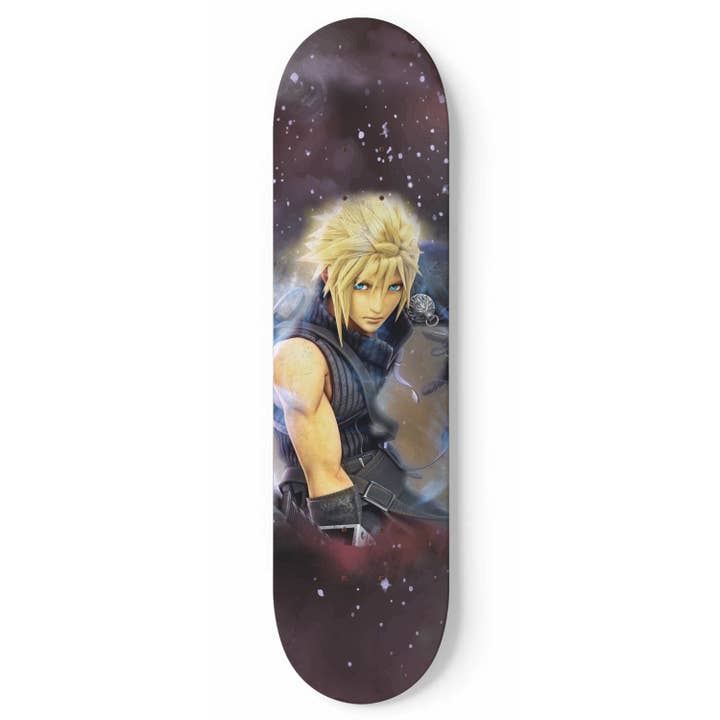 SkateboardArtsy - Wholesale Skateboard - Final Fantasy 7 - Cloud Strife Painting, Skateboard Wall Art