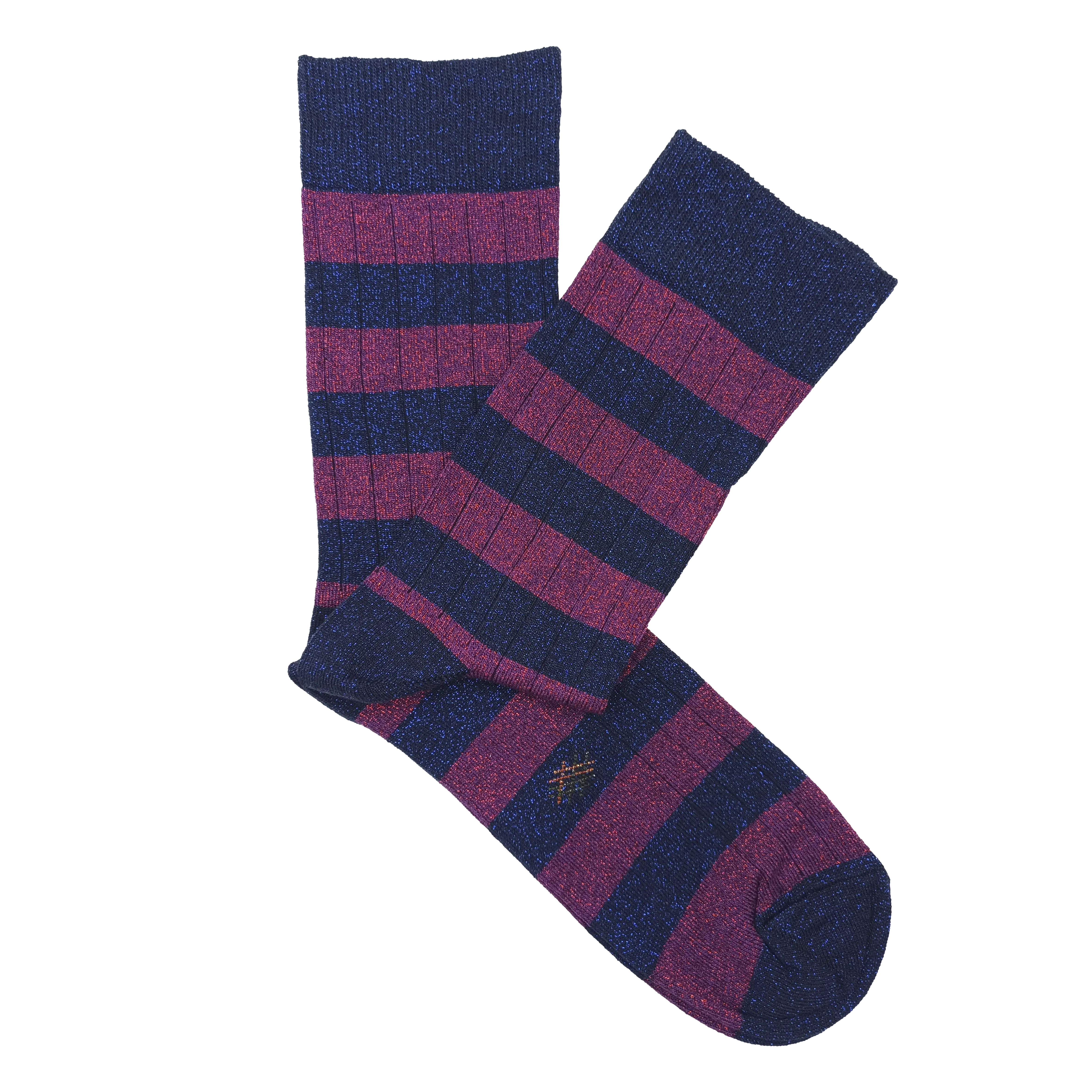 Bougainvillea Marine MissCalcetin Low Shaft Brilli Brilli Buganvilla Navy Stripe for wholesale on Faire1