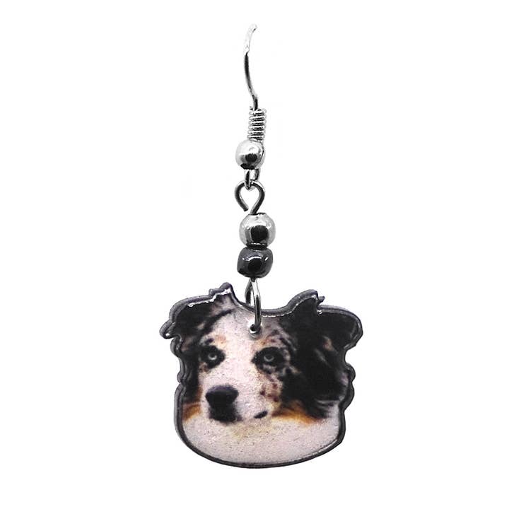 Pichincha - Wholesale Dangle earrings - Acrylic Australian Shepherd Dog Pet Dangle Earrings