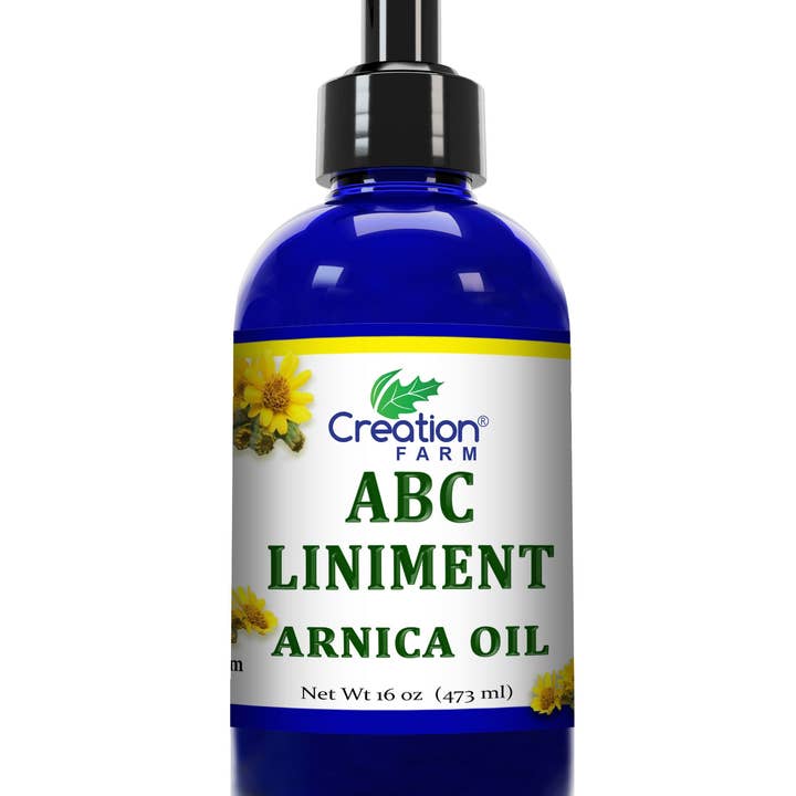Creation Farm Inc - Wholesale Healing Salve/Balm/Cream - Arnica Liniment - 8 oz - Arnica Infusion and Essential Oil Blend - Relieving Body Massage Oil
