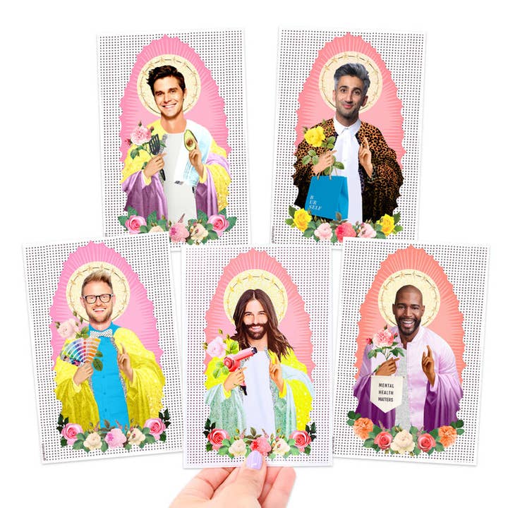 JVN, Bobby, Antoni, Karamo, Tan Prayer Candle Vinyl Stickers for wholesale by Five15 Creative