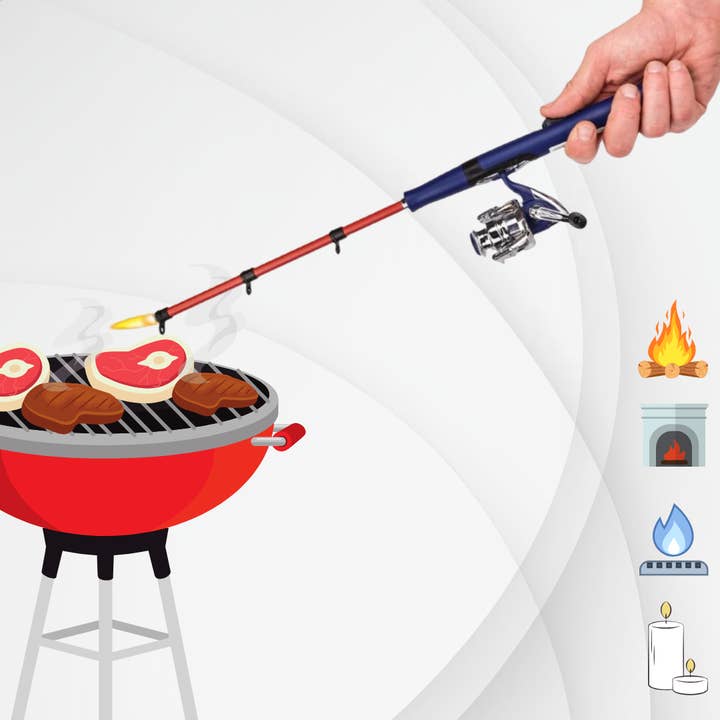 John Gibson Enterprises, Inc. - Wholesale Lighter - Open Face Fishing Pole BBQ Lighter-Multicolor