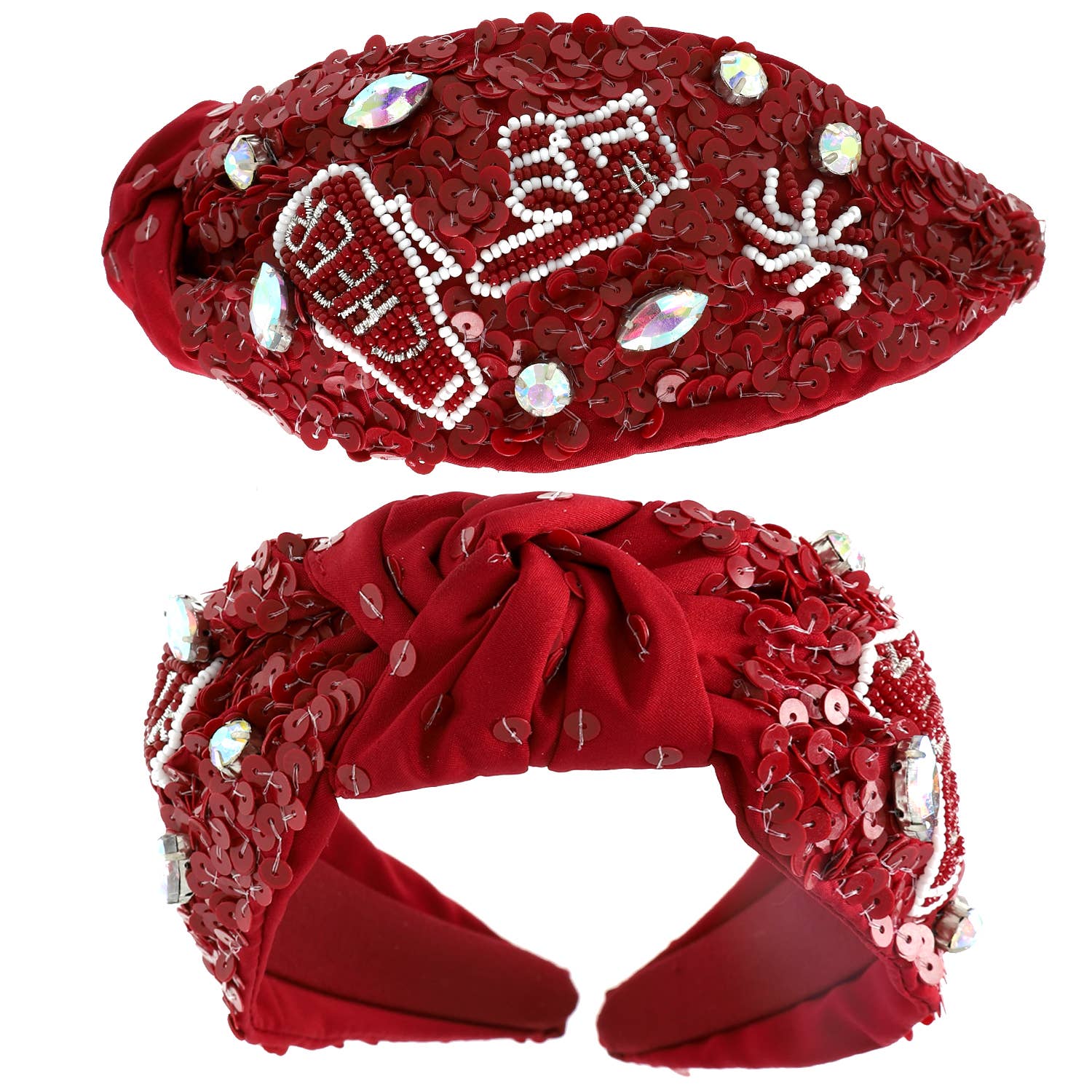SP Sophia Collection - Wholesale Fashion Headband - Women's - Number 1 Hand Top Knotted Jeweled beaded Headband 0