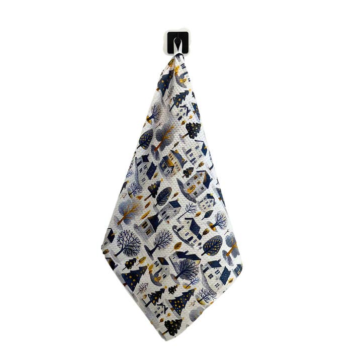 Driftless Studios - Wholesale Tea Towel - Winter Wonderland Waffle Kitchen Towels - Holiday Decor 3