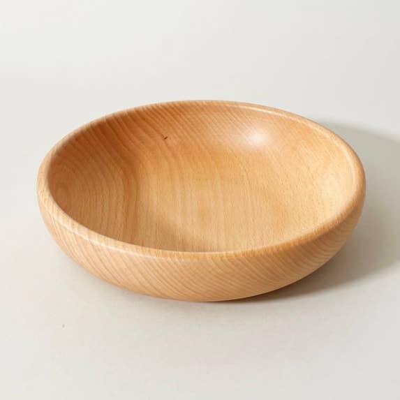 Beech Shallow Bowl - Wood Salad or Fruit Bowl for wholesale by JBrody & Co. USA