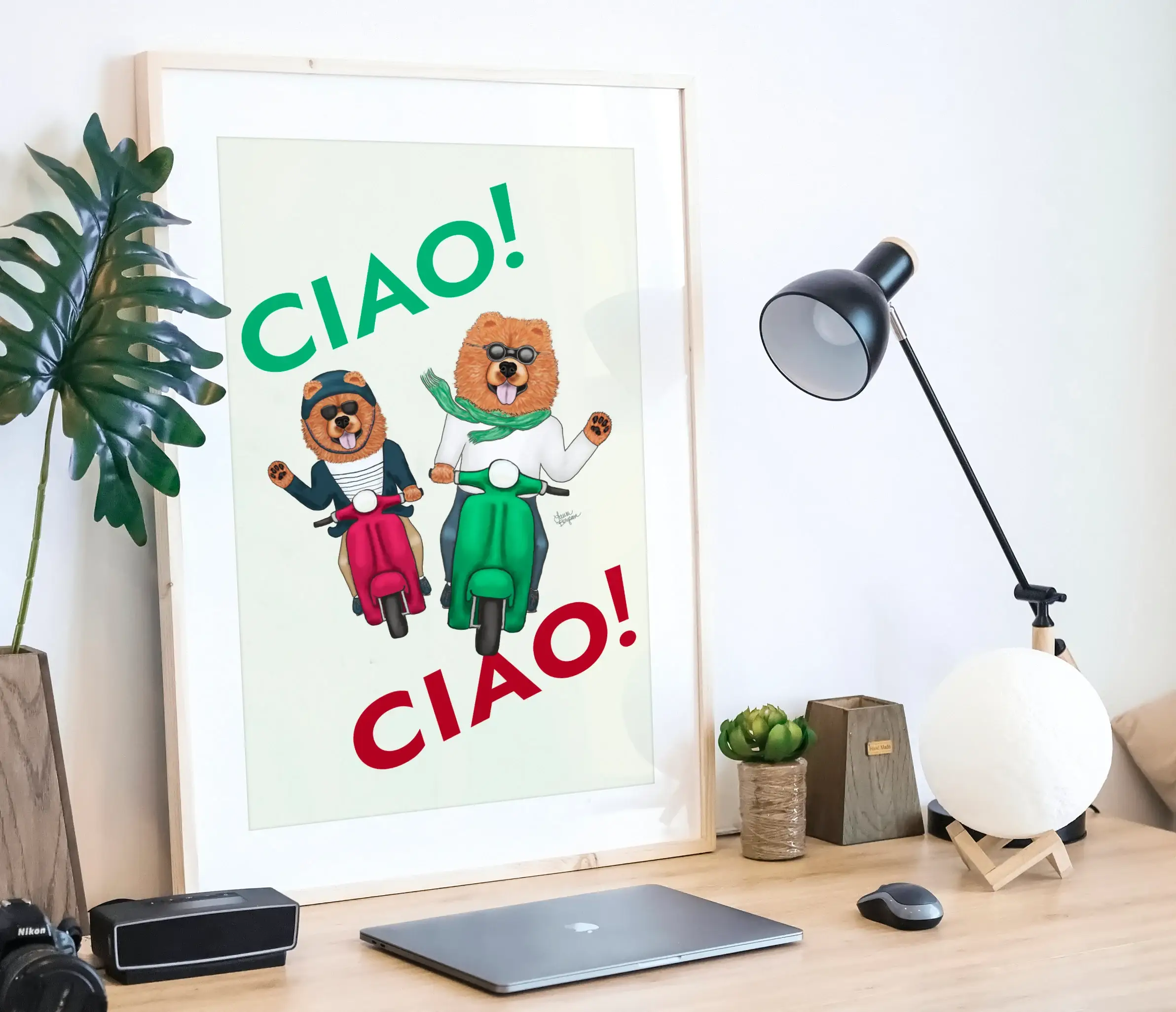 Laura Bergsma Studio - Vendita all'ingrosso Stampa artistica - Stampa artistica Chow Chow Dog, Ciao! Ciao!8