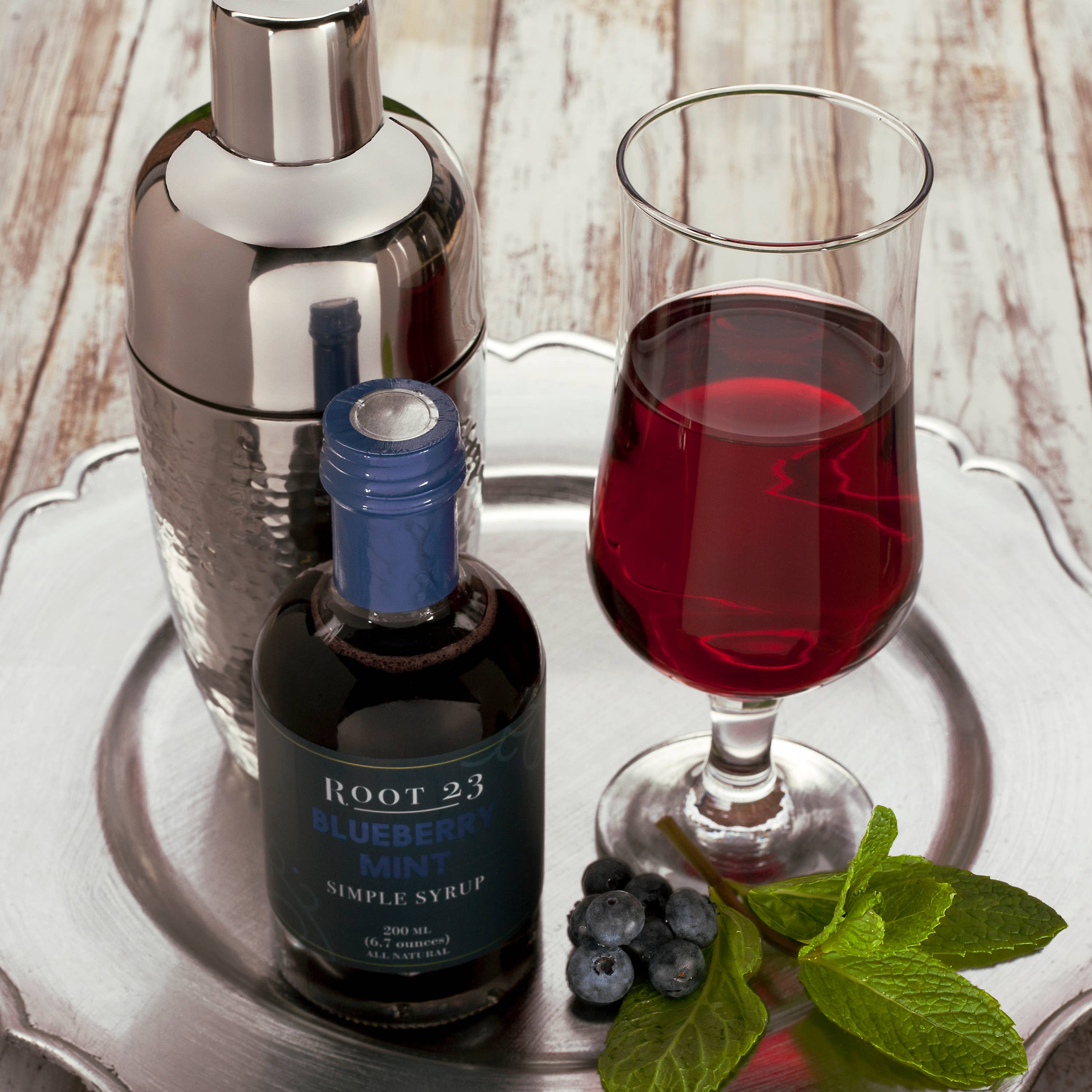 ROOT 23 - Wholesale Cocktail Mix/Syrup - Blueberry Mint Simple Syrup6