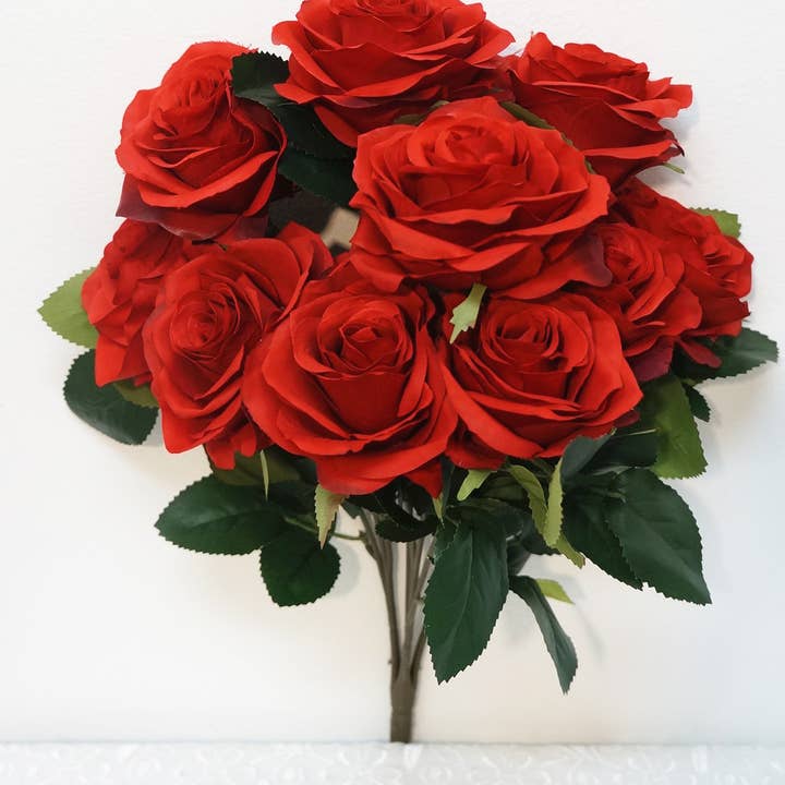 Sweet Home Deco - Wholesale Artificial Flowers - Princess Diana Rose Silk Artificial Flower Bunch, 10 Heads